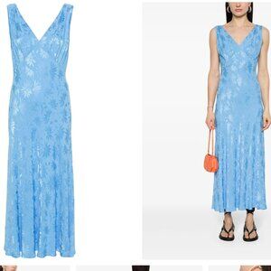 Rixo Sandrine floral-jacquard maxi dress Size L